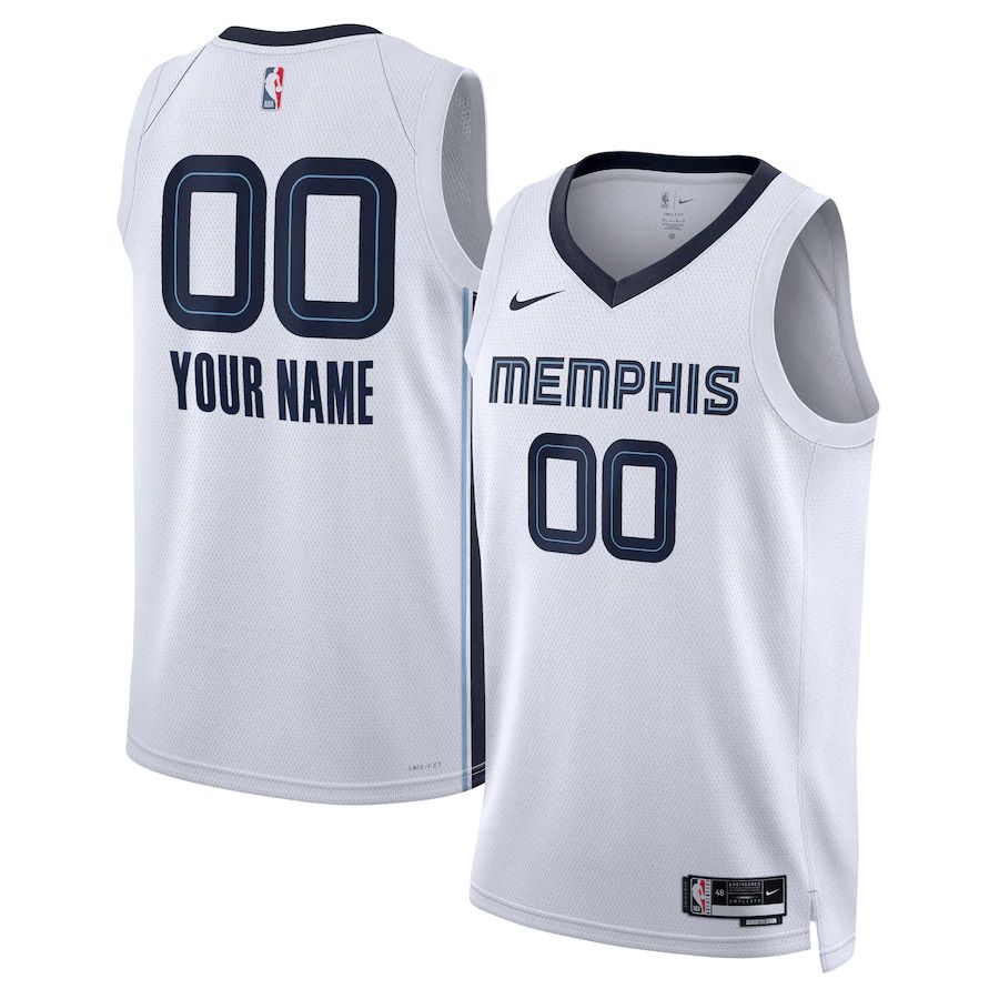 Men Memphis Grizzlies Nike White Association Edition 2022-23 Swingman Custom NBA Jersey->customized nba jersey->Custom Jersey